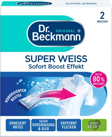 ⁨Dr.Beckmann Super Weiss Bleach 2 x 40 g⁩ at Wasserman.eu