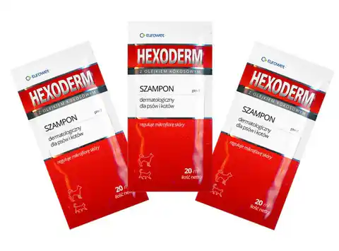 ⁨Hexoderm - szampon dermatologiczny saszetki 20x20ml⁩ w sklepie Wasserman.eu