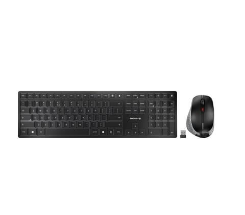 ⁨CHERRY DW 9500 SLIM klawiatura Dołączona myszka Uniwersalne RF Wireless + Bluetooth QWERTY Angielski Czarny, Szary⁩ w sklepie Wasserman.eu