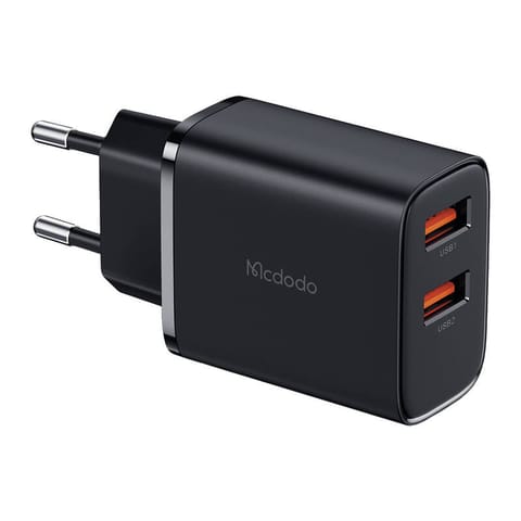 ⁨Ładowarka sieciowa Mcdodo CH-5070 USB-A*2, 12W (czarna)⁩ w sklepie Wasserman.eu