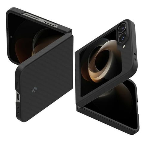 ⁨Spigen Air Skin Samsung Galaxy Z Flip 6czarny/aramid black ACS07843⁩ w sklepie Wasserman.eu