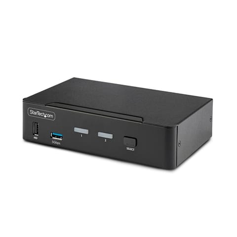 ⁨StarTech.com 2-Port DisplayPort KVM Switch, 8K 60Hz / 4K 144Hz, Single Display, DP 1.4, 2x USB 3.0 Ports, 4x USB 2.0 HID Ports, Push-Button & Hotkey Switching, TAA Compliant - OS Independent, Metal Housing⁩ at Wasserman.eu