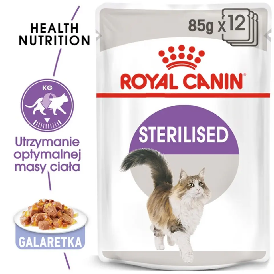 ⁨Royal Canin Sterilised w galaretce karma mokra dla kotów dorosłych, sterylizowanych saszetka 85g⁩ w sklepie Wasserman.eu