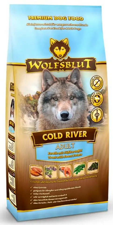 ⁨Wolfsblut Dog Cold River - trout and sweet potatoes 2kg⁩ at Wasserman.eu