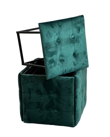 ⁨Puff-transformer 5in1 - 5 stools in 1 pouffe bottle green velvet⁩ at Wasserman.eu