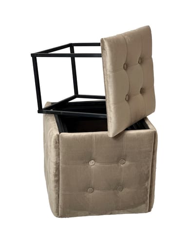 Puf-transformator 5w1 - 5 taboretów w 1 pufie cappuccino velvet 2284 w sklepie Wasserman.eu