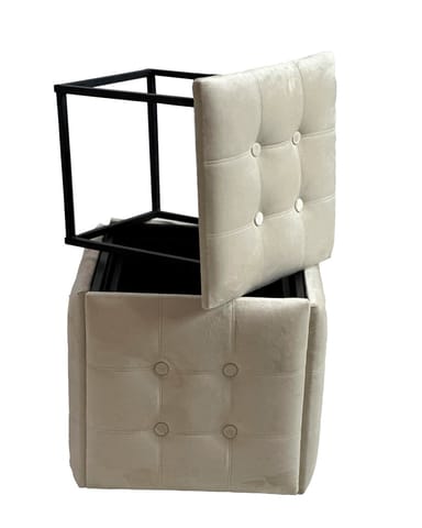 ⁨Puff-transformer 5in1 - 5 stools in 1 pouffe cream velvet 2250⁩ at Wasserman.eu