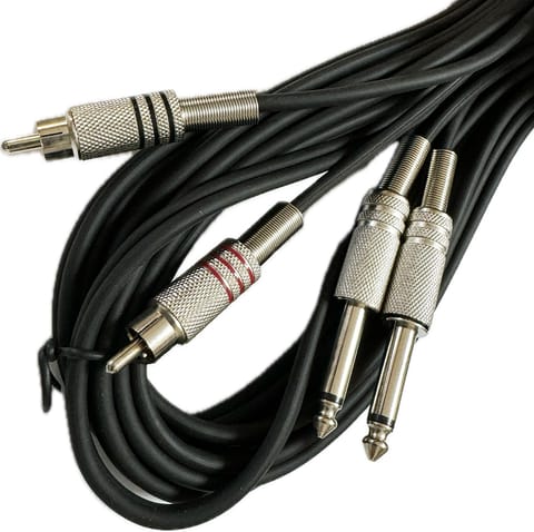 ⁨Kabel audio 2x Jack 6,35 na RCA (5 m)⁩ w sklepie Wasserman.eu