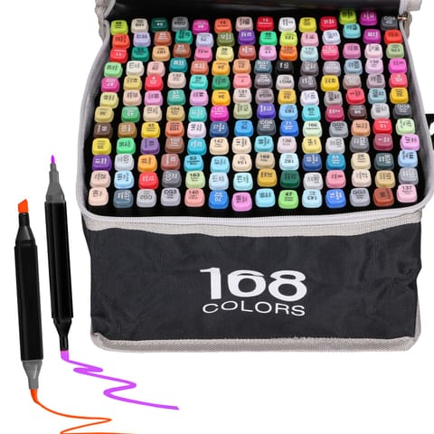 ⁨Extralink | Alcohol Marker Set | felt-tip pens, markers, markers, 168 colours⁩ at Wasserman.eu