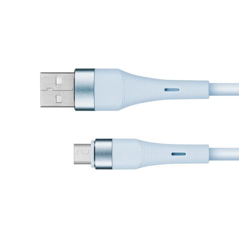 ⁨Kabel USB - microUSB 1 m silikonowy niebieski Kruger&Matz Basic⁩ w sklepie Wasserman.eu