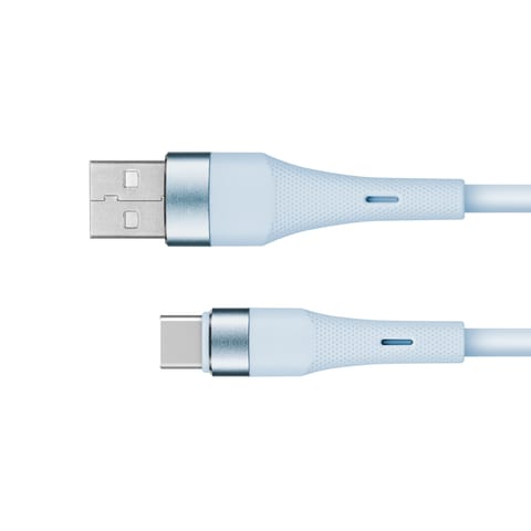 ⁨Kabel USB - USB typu C 1 m silikonowy niebieski Kruger&Matz Basic⁩ w sklepie Wasserman.eu