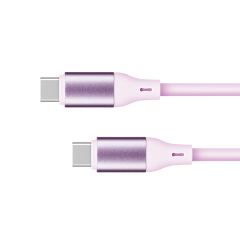 ⁨Kabel USB typu C - USB typu C 100 W 1 m silikonowy różowy Kruger&Matz Basic⁩ w sklepie Wasserman.eu