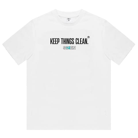 ⁨Seven Keep Things Clean White XL - koszulka z logo⁩ w sklepie Wasserman.eu