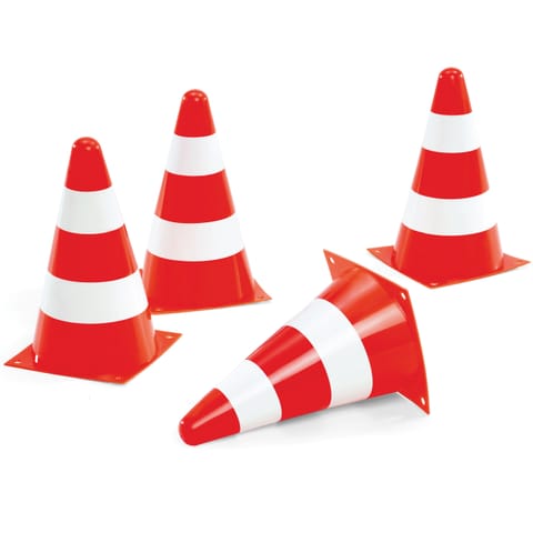 ⁨Rolly Toys Pachołki drogowe Zestaw 4 pachołków Ostrzegawczych⁩ w sklepie Wasserman.eu