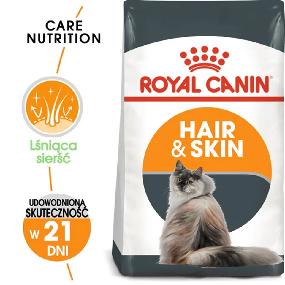 ⁨Royal Canin Hair&Skin Care karma sucha dla kotów dorosłych, lśniąca sierść i zdrowa skóra 400g⁩ w sklepie Wasserman.eu