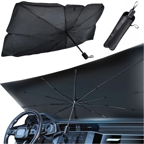 ⁨Samochodowy parasol przeciwsłoneczny do samochodu auta osłona szyby przeciwsłoneczna UV Alogy Car L 135x79cm czarny⁩ w sklepie Wasserman.eu