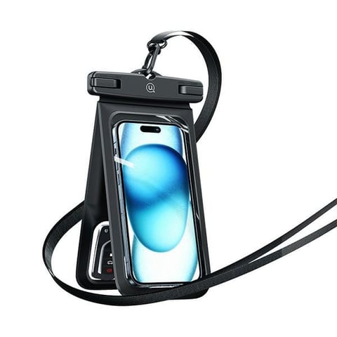 ⁨USAMS Etui wodoodporne podwójne 6.7"IP68 czarny/black FSD1401 (YD014)⁩ w sklepie Wasserman.eu