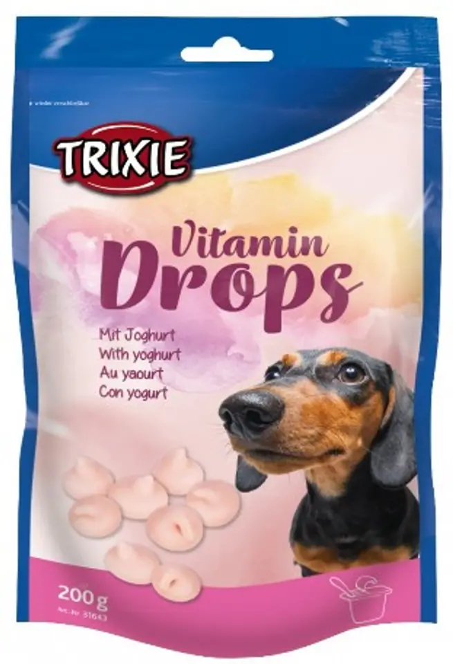 ⁨Trixie Dropsy jogurtowe z witaminami dla psa saszetka 200g [31643]⁩ w sklepie Wasserman.eu