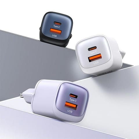 ⁨USAMS Ład. siec. CC254 30W GaNUSB-C/USB-A Fast Charging HC Series fioletowy/purple CC254TC03⁩ w sklepie Wasserman.eu