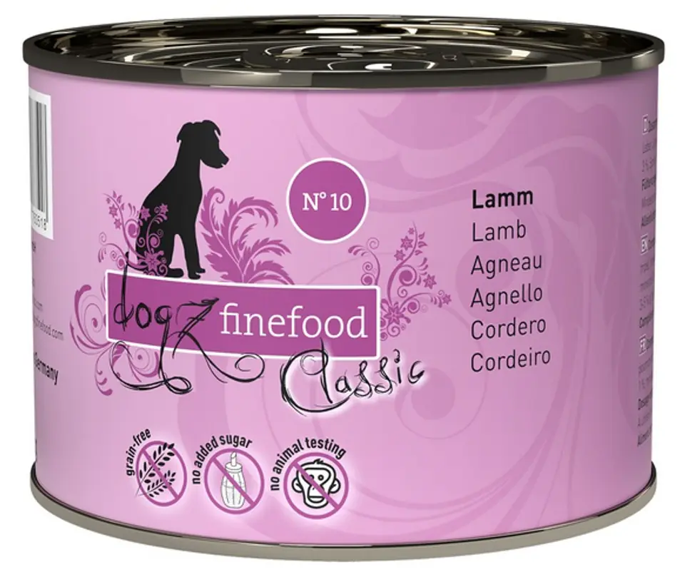 ⁨Dogz Finefood Classic N.10 Lamb can 200g⁩ at Wasserman.eu