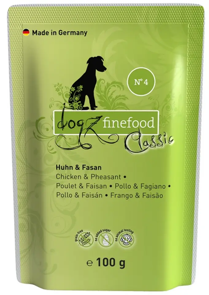 ⁨Dogz Finefood Classic N.04 Kurczak i bażant saszetka 100g⁩ w sklepie Wasserman.eu