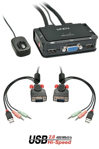 Lindy 2 Port VGA, USB 2.0 & Audio w sklepie Wasserman.eu