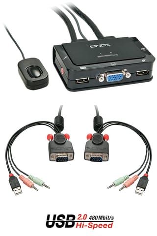 ⁨Lindy 2 Port VGA, USB 2.0 & Audio⁩ w sklepie Wasserman.eu