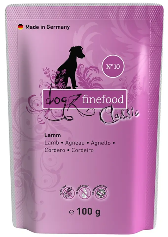 ⁨Dogz Finefood Classic N.10 Lamb sachet 100g⁩ at Wasserman.eu