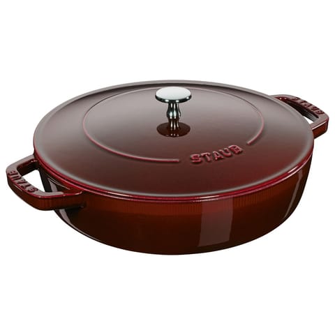 Staub deep braising pan with lid - 28 cm, Grenadine at Wasserman.eu
