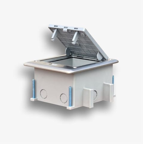 ⁨Floor box 6M IP66 - floor box for mounting 22.5x45 mm (45x45 mm) standard sockets, tilting⁩ at Wasserman.eu