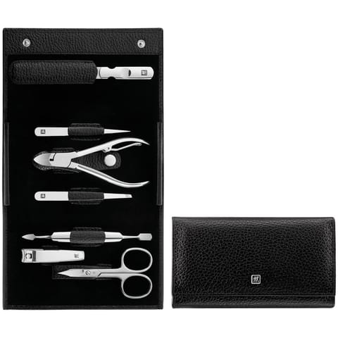 ⁨Zwilling Classic Inox Travel Set – 7-piece leather case - Black⁩ at Wasserman.eu