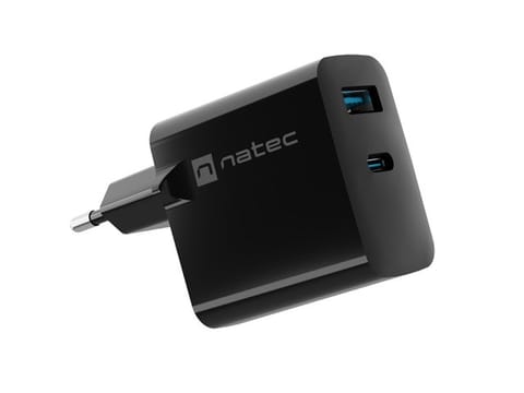 ⁨NATEC ŁADOWARKA NATEC RIBERA GAN 1X USB-A + 1X USB-C 65W CZARNA NUC-2145⁩ w sklepie Wasserman.eu