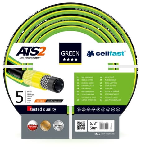 ⁨CELLFAST GARDEN HOSE GREEN ATS2 SIZE: 5/8" LENGTH: 50m⁩ at Wasserman.eu