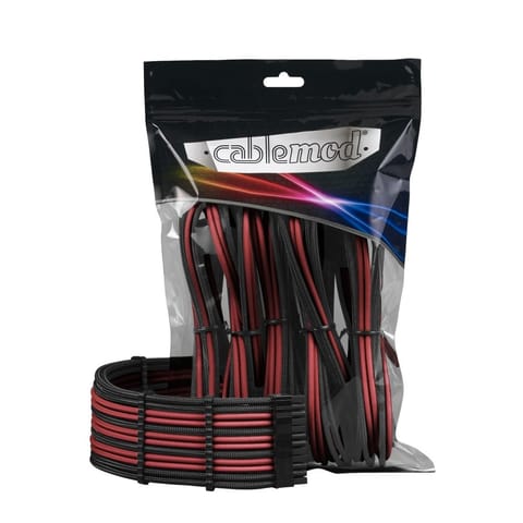 ⁨CableMod PRO ModMesh Cable Extension Kit - czarny/krwista czerwień⁩ w sklepie Wasserman.eu