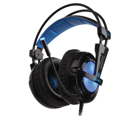 ⁨Słuchawki gamingowe Sades Locust Plus 7.1 Surround czarno-niebieskie⁩ w sklepie Wasserman.eu