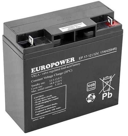 ⁨EUROPOWER EP Series AGM Battery 12V 17Ah (Service Life 6-9 Years)⁩ at Wasserman.eu