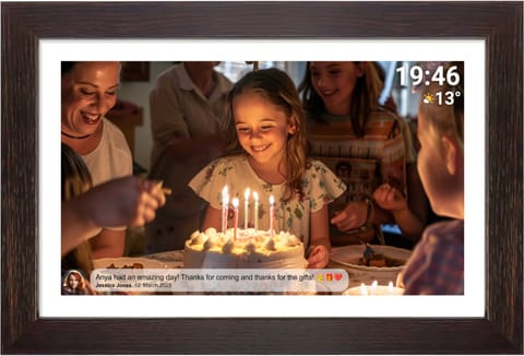 ⁨Denver Photo Frame with FRAMEO FHD 15.6" 8GB dark wood⁩ at Wasserman.eu