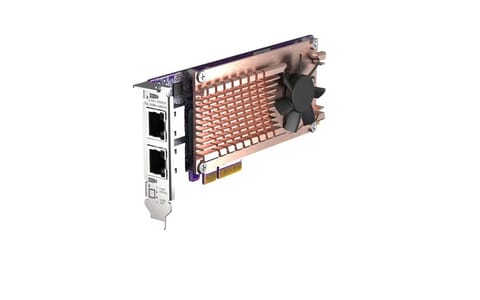 ⁨Qnap QM2-2P2G2T, 2 x PCIe 2280 M.2 SSD, PCIe Gen3 x4, 2x  Intel I225LM 2.5GbE RJ45⁩ at Wasserman.eu