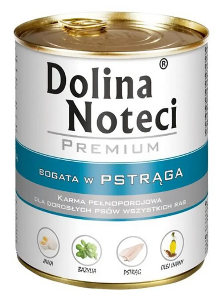 ⁨DOLINA NOTECI Premium bogata w pstrąga - mokra karma dla psa - 800g⁩ w sklepie Wasserman.eu