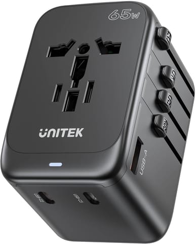 ⁨Unitek P1122ABK01 Ładowarka podróżna EU/US/UK/AUS PD 65 W⁩ w sklepie Wasserman.eu