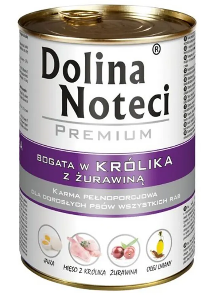 ⁨DOLINA NOTECI Premium Rich in rabbit and cranberry - wet dog food - 400 g⁩ at Wasserman.eu