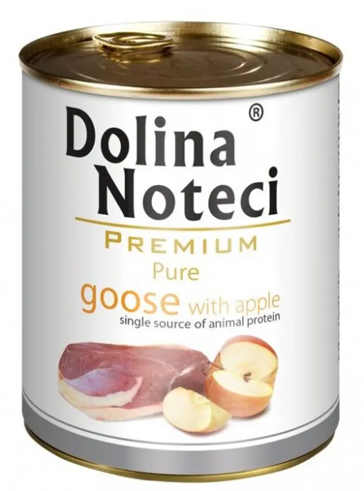 ⁨Dolina Noteci Premium Pies Pure Gęś i jabłko puszka 800g⁩ w sklepie Wasserman.eu