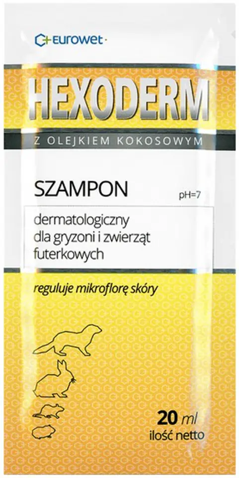 ⁨Hexoderm - szampon dermatologiczny dla gryzoni saszetka 20ml - 1 sztuka⁩ w sklepie Wasserman.eu