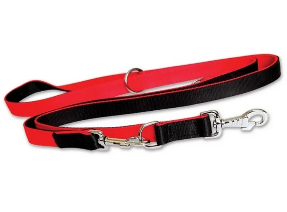 ⁨Dingo Lanyard polypropylene tape extended double stitched 2,5cm/120-220cm black-red⁩ at Wasserman.eu