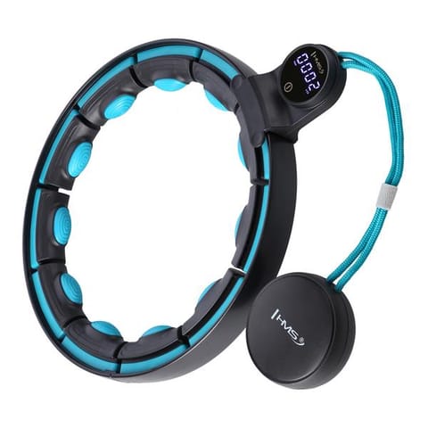 ⁨HHM17 HULA HOOP BLACK/TURQUOISE WITH MAGNETS AND WEIGHT + HMS COUNTER⁩ at Wasserman.eu