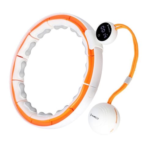 ⁨HHM21 HULA HOP WHITE/ORANGE Z MAGNESAMI, WYPUSTKAMI TPE I OBCIĄŻNIKIEM + LICZNIK HMS⁩ w sklepie Wasserman.eu