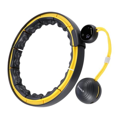 ⁨HHM21 HULA HOP BLACK/YELLOW Z MAGNESAMI, WYPUSTKAMI TPE I OBCIĄŻNIKIEM + LICZNIK HMS⁩ w sklepie Wasserman.eu