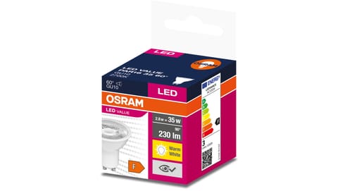 ⁨Żarówka LED VALUE PAR16 35 GU10 2,8W 230lm 2700K 827 60st. 4058075598829⁩ w sklepie Wasserman.eu