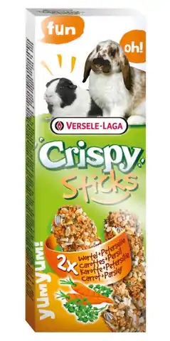 ⁨Versele-Laga Crispy Sticks Rabbit & Meerschweinchen Karotte - Maiskolben für Kaninchen und Schweine mit Karotten 110g⁩ im Wasserman.eu