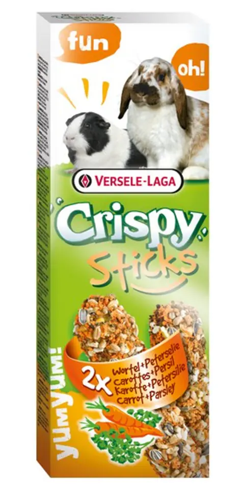 ⁨Versele-Laga Crispy Sticks Rabbit & Guinea Pig Carrot - rabbit and pig cobs with carrots 110g⁩ at Wasserman.eu